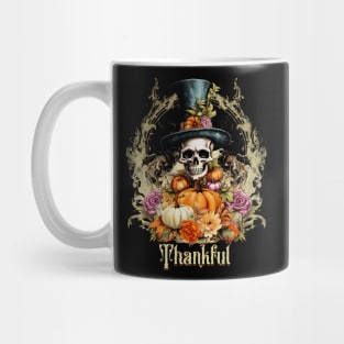 Goth Creepy Skeleton Thankful Mug